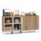 Costway 63" Buffet Sideboard Kitchen Storage Cabinet with 4 Compartments Adjustable Shelf